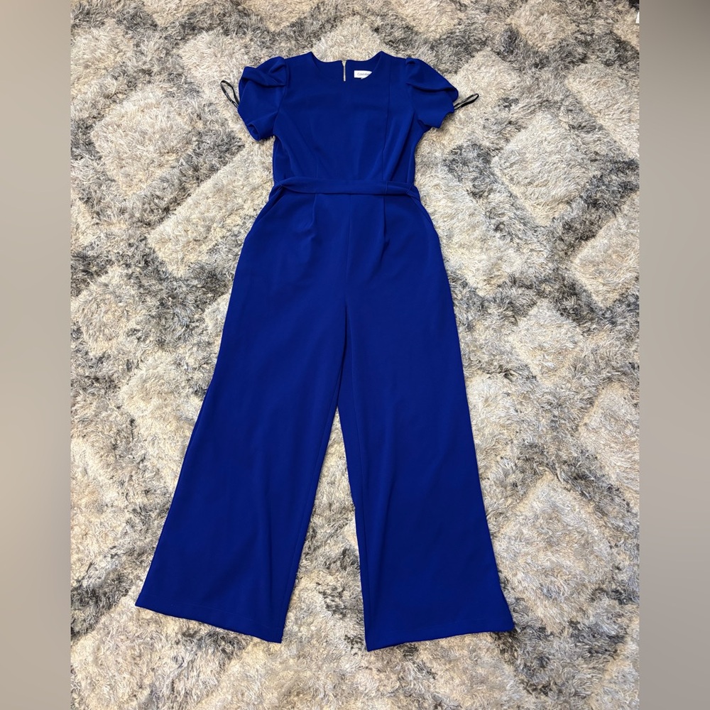 Calvin Klein Royal Blue Wide-Leg Jumpsuit